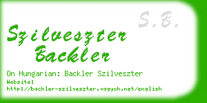 szilveszter backler business card